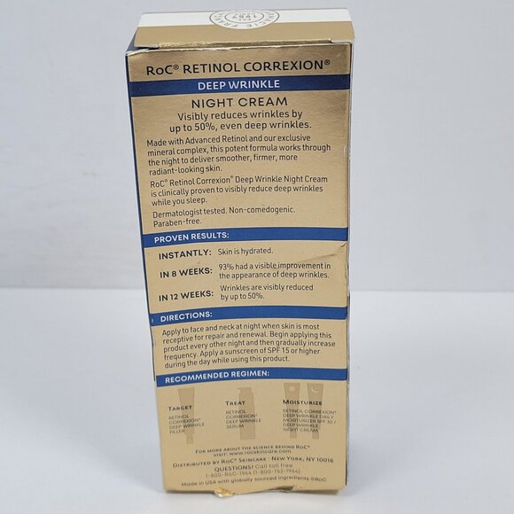 RoC Retinol Correxion Deep Wrinkle Night Cream 1.0 Fl Oz NIB - Picture 2 of 5